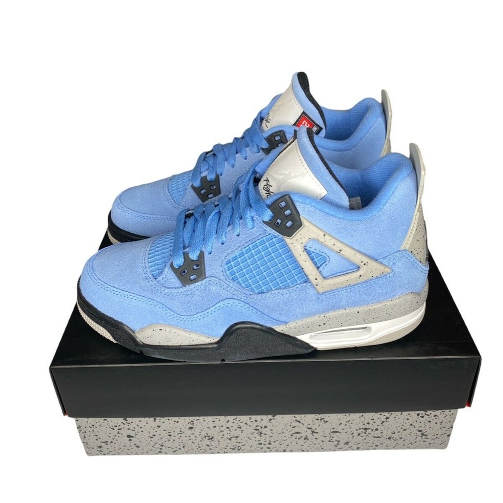 Nike Air Jordan 4 Retro University Blue UNC GS Size 5Y / 6.5W DS - Picture 4 of 4